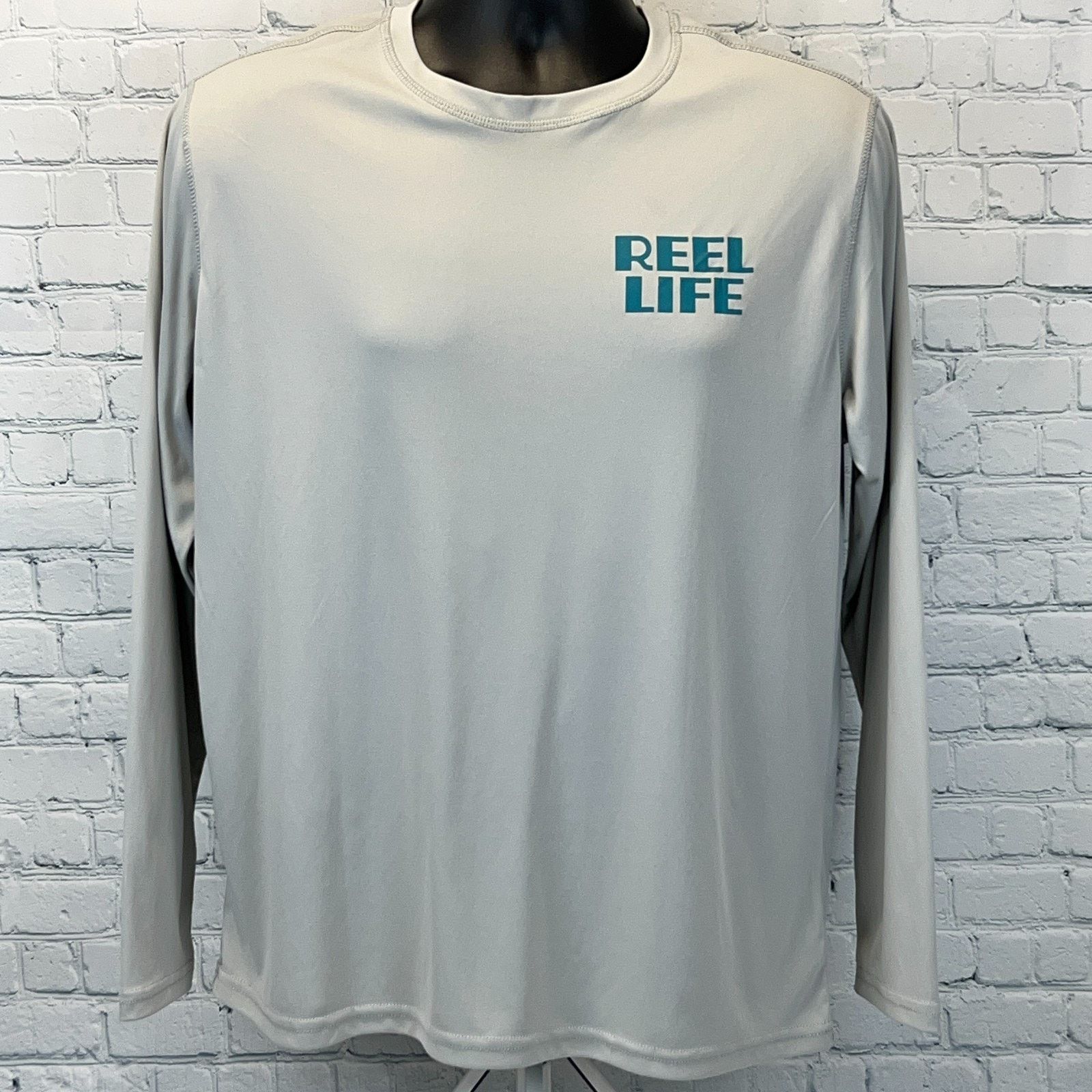 Other Reel Life Long Sleeve T Shirt Fishing Fisherman Gray M Size US M / EU 48-50 / 2 - 2 Thumbnail