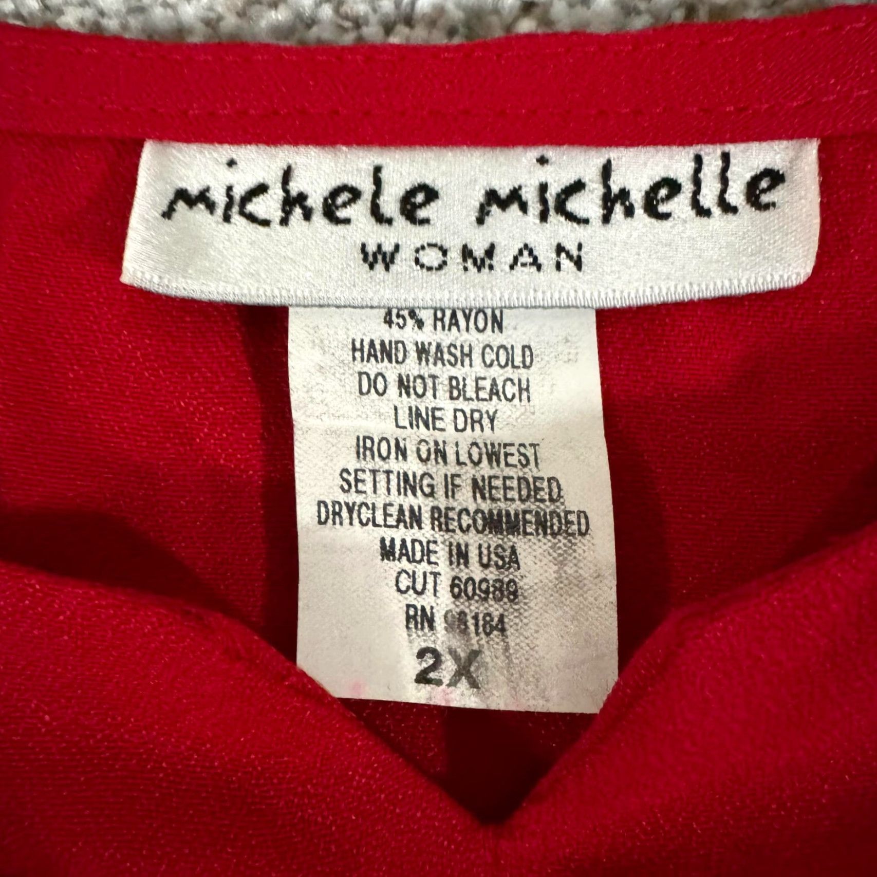 Vintage VINTAGE Michele Michelle Tank Top Womens Plus 2X Sleeveless Layering 80s 90s Red Tank Womens 2X Size XXL / US 16-18 / IT 52-54 - 5 Thumbnail