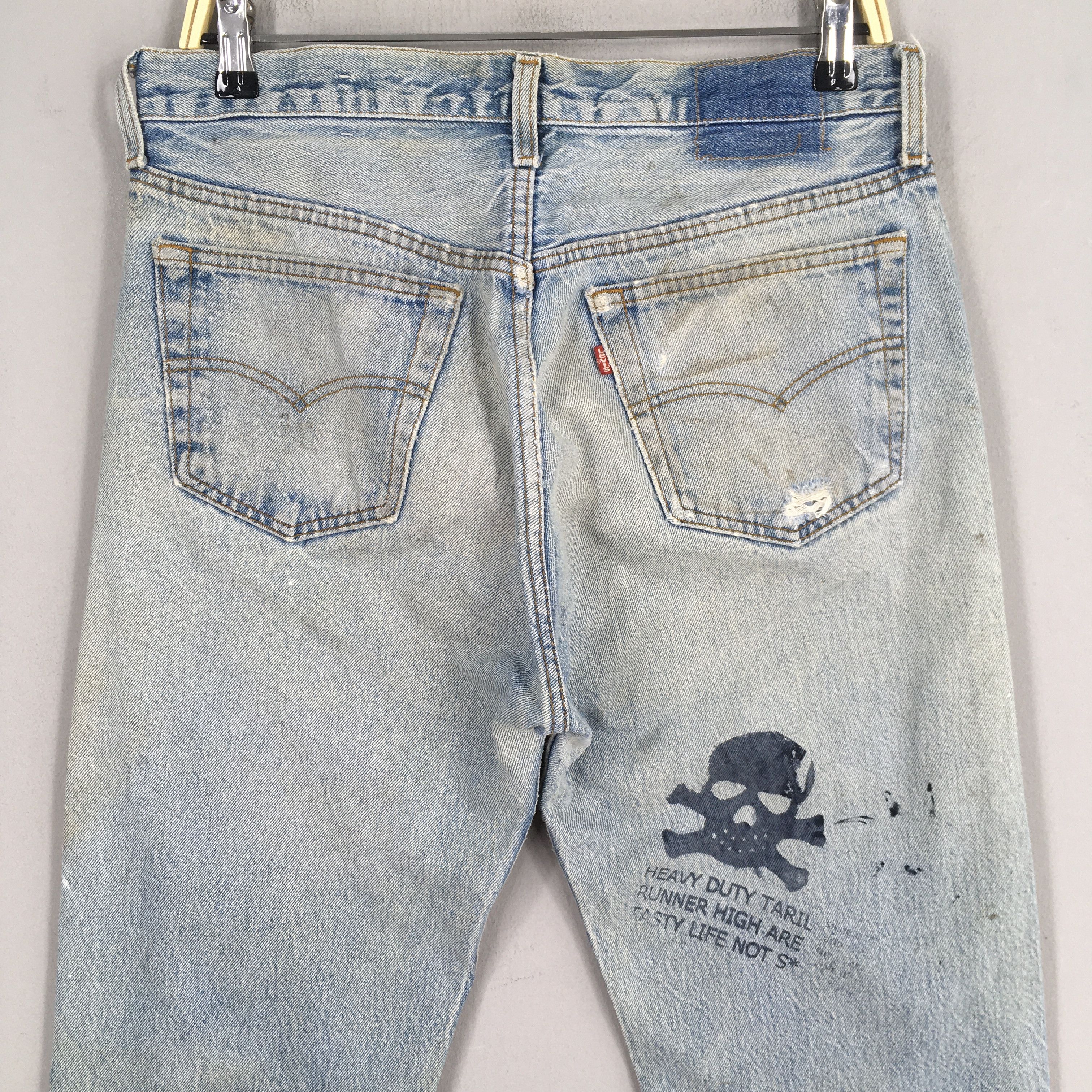 Levi's Size 30x28.5 Vintage 90s Levi's 501 Faded Blue Jeans Size US 30 / EU 46 - 9 Thumbnail
