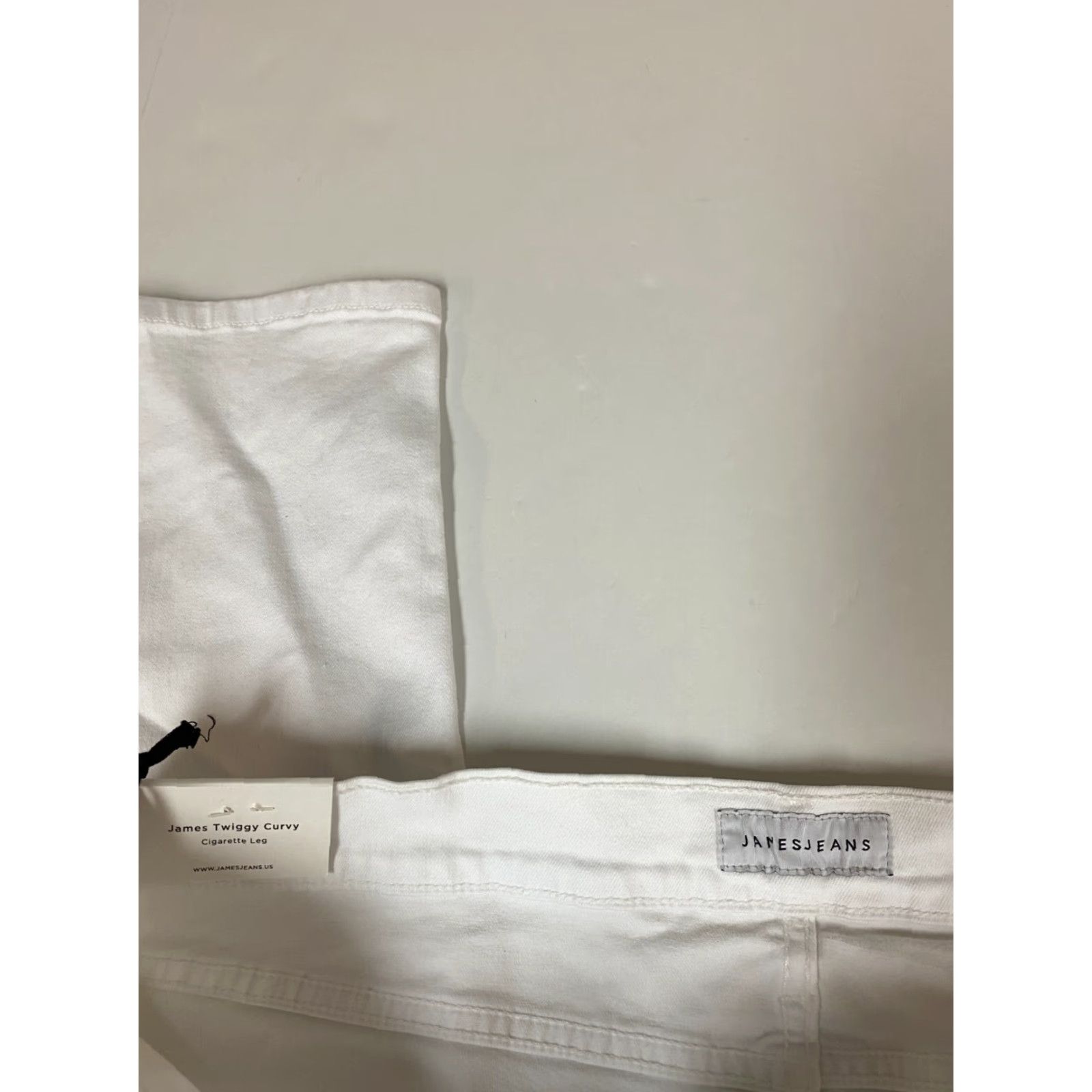 Vintage James Jeans Womens Jeans 20 White Twiggy Cigarette Leg Regular Inseam 31in Mid Rise Denim Cotton Blend Embroidered Pockets Solid Flower Size 42" / US 20 - 2 Thumbnail