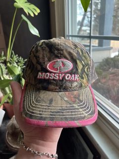 Vintage VTG Mossy Oak Fishing Patch Logo Fish Mesh Back Snapback Hat
