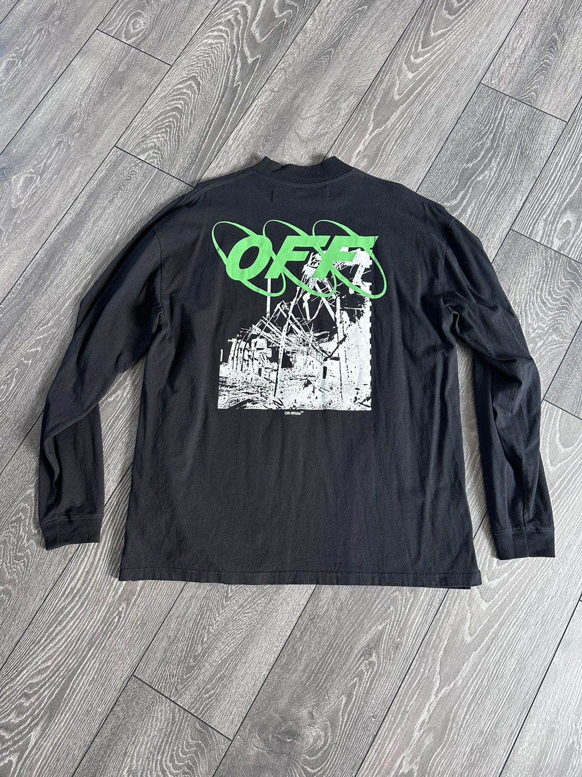 image of Off White Ruined Factory Fall Winter 19/20 Longsleeve in Black, Men's (Size Small)