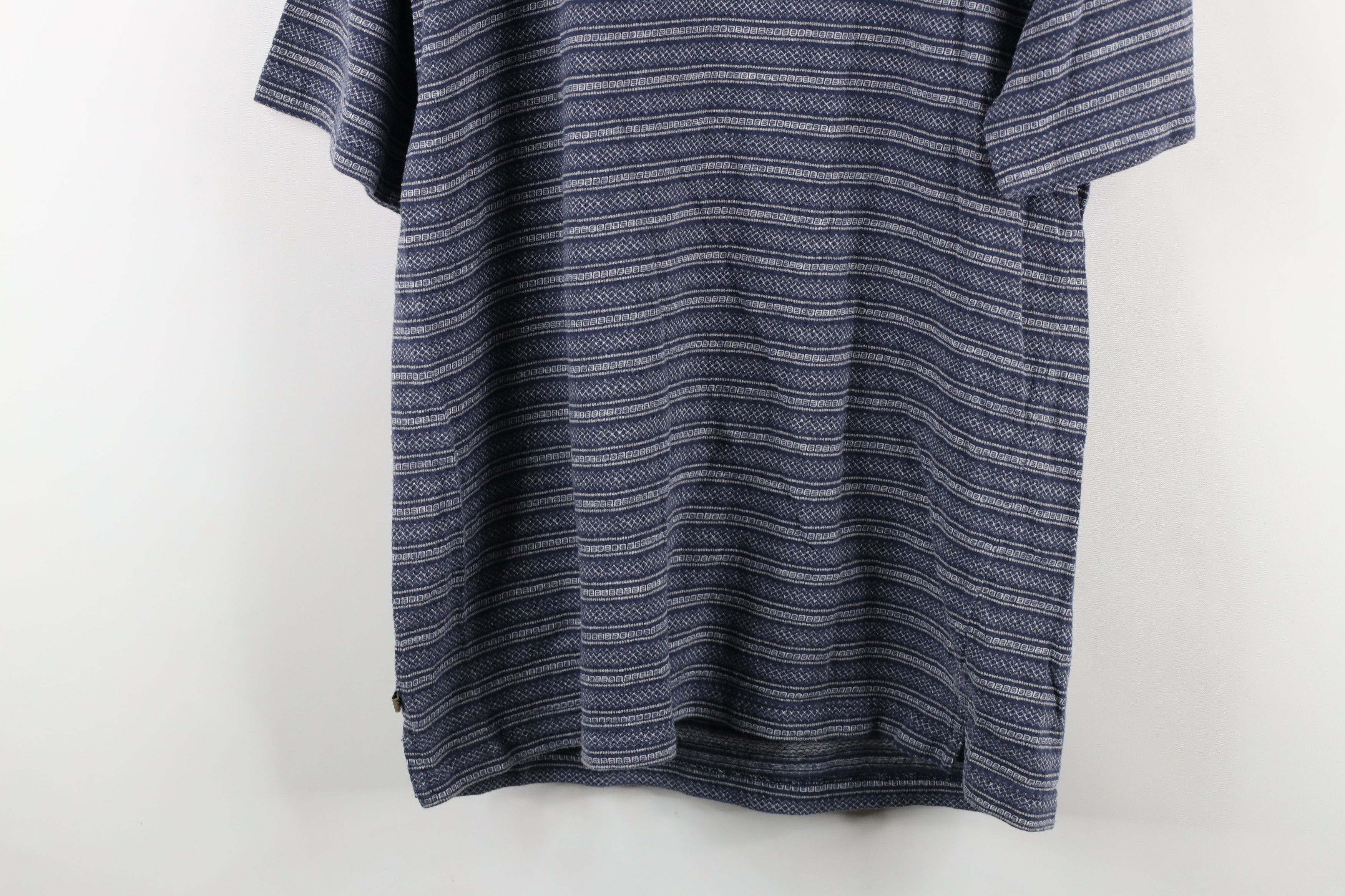 Vintage Vintage 90s Streetwear Striped Geometric Henley T-Shirt Blue Size US M / EU 48-50 / 2 - 9 Thumbnail