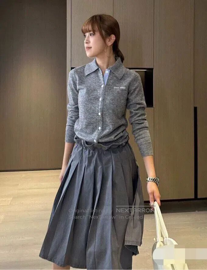 Miu Miu Miu Miu Gray Knit Cardigan. Size M / US 6-8 / IT 42-44 - 6 Thumbnail