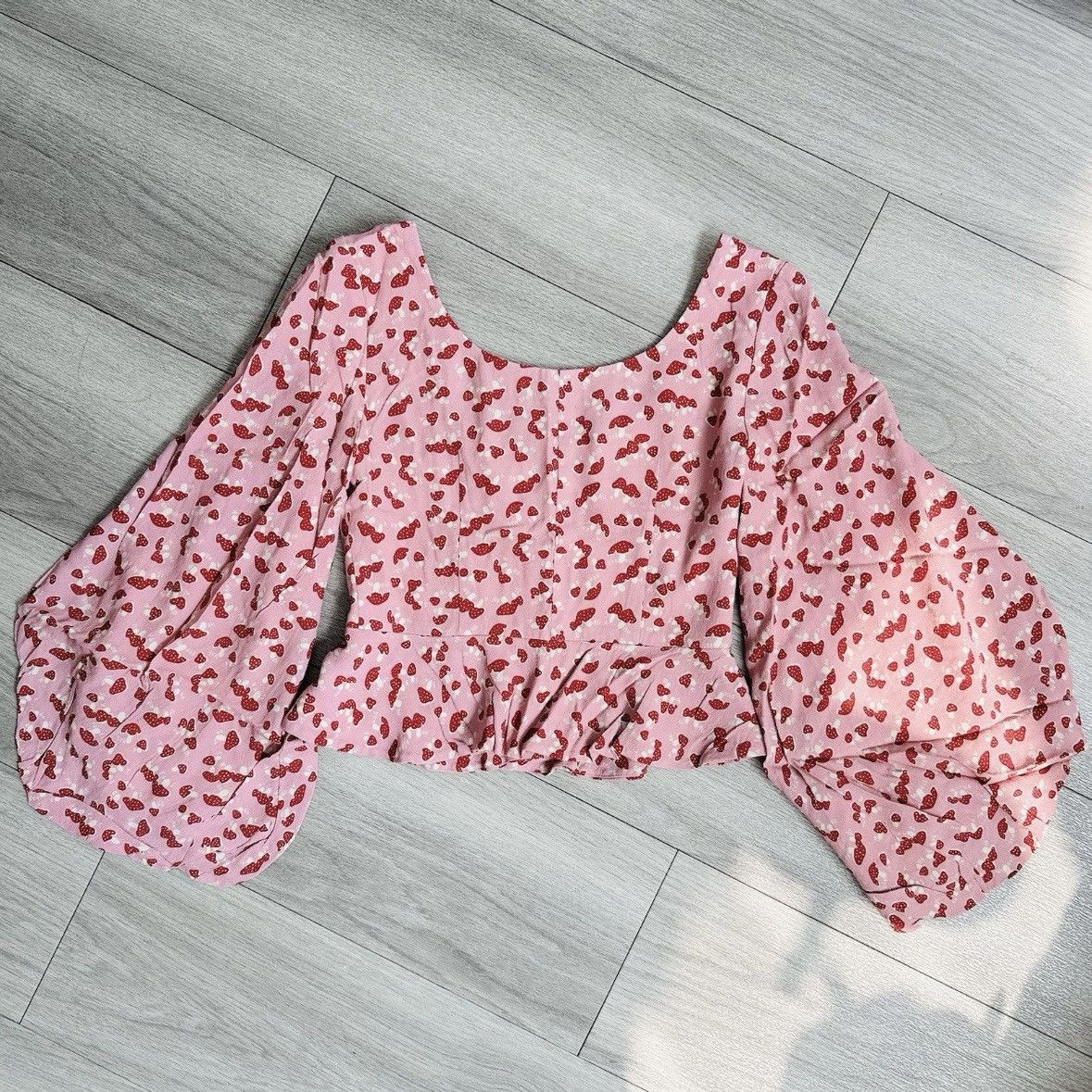Staud Staud Gisele Mushroom Print Balloon Sleeve Top Size XS / US 0-2 / IT 36-38 - 8 Thumbnail