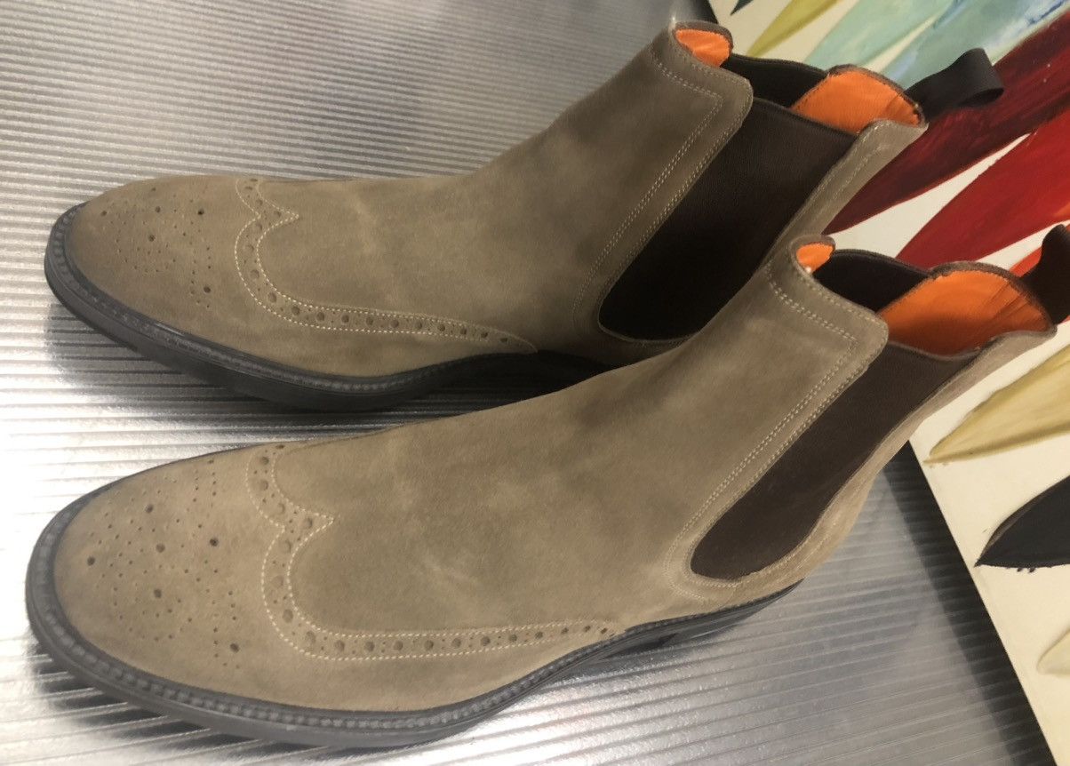 Santoni Santoni 🇮🇹 brown suede commando Chelsea boots 11.5 US NEW Size US 11.5 / EU 44-45 - 3 Thumbnail