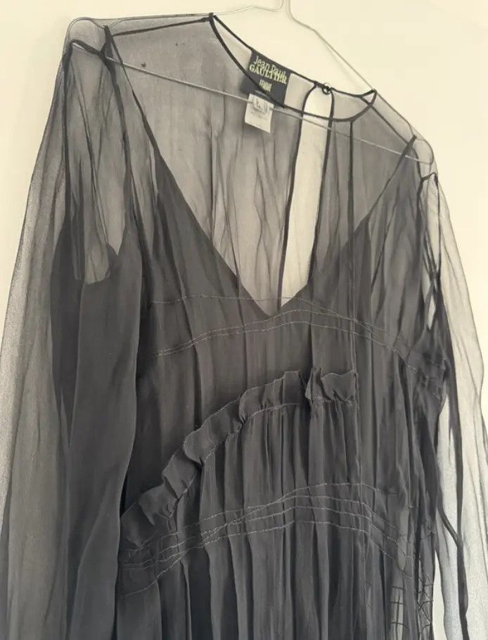 Jean Paul Gaultier Jean Paul Gaultier Mesh Top Dress Skirt Tattoo Jacket EX0113 Size L / US 10 / IT 46 - 6 Thumbnail