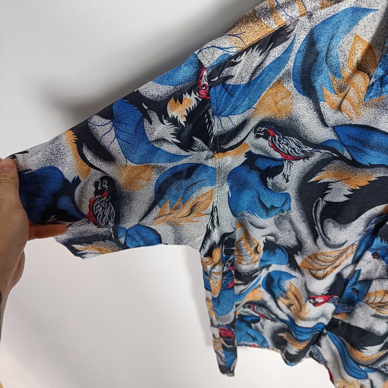 Vintage Vintage 90s Thai Silk Hawaiian shirt Birds y2k og Parrots Size US XL / EU 56 / 4 - 4 Thumbnail