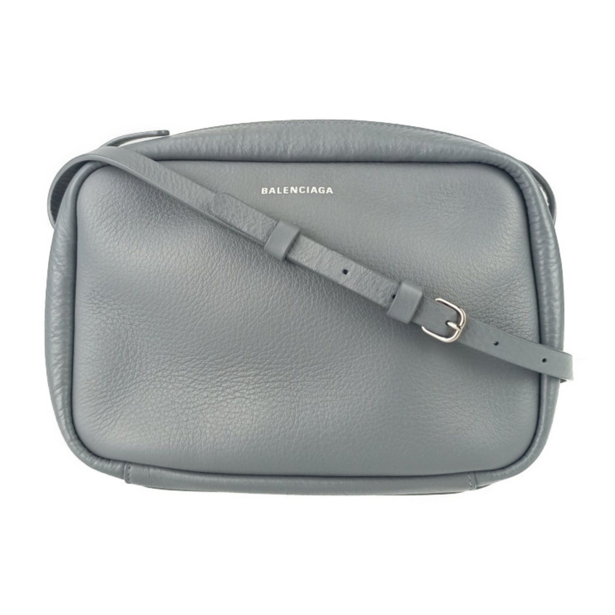 BALENCIAGA Shoulder Bag Everyday Camera S 489812 Grey Calfskin Men's Women's