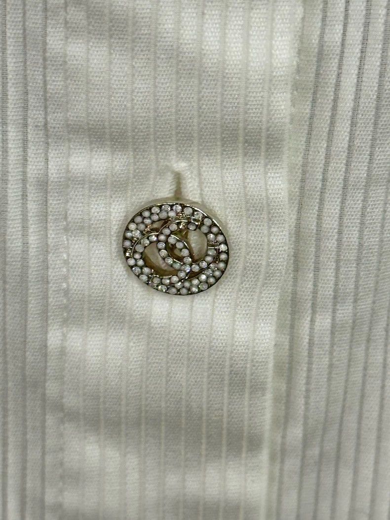 Chanel Chanel Blue and white color block rhinestone buckle stripe Size XS / US 0-2 / IT 36-38 - 4 Thumbnail