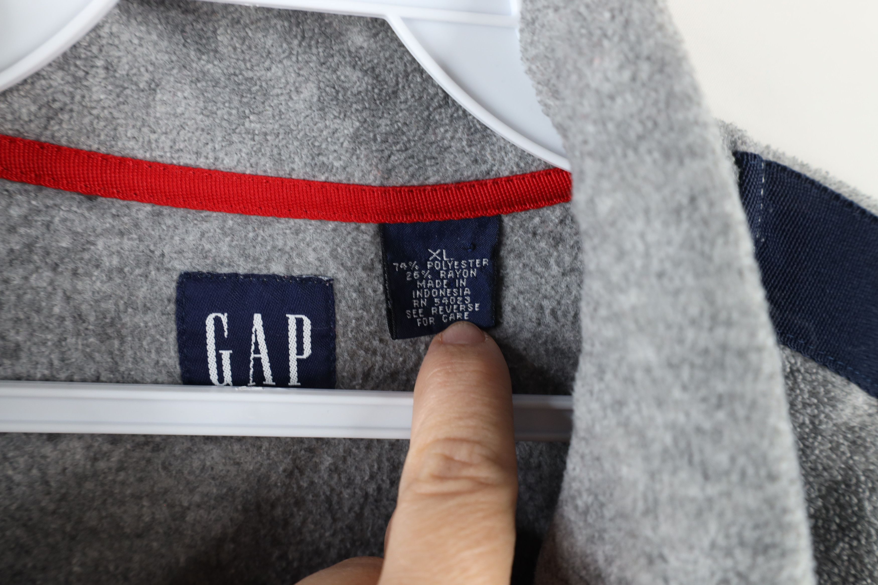 Gap × Vintage Vintage 90s Gap Half Zip Fleece Pullover Sweater Gray Size US XL / EU 56 / 4 - 5 Thumbnail