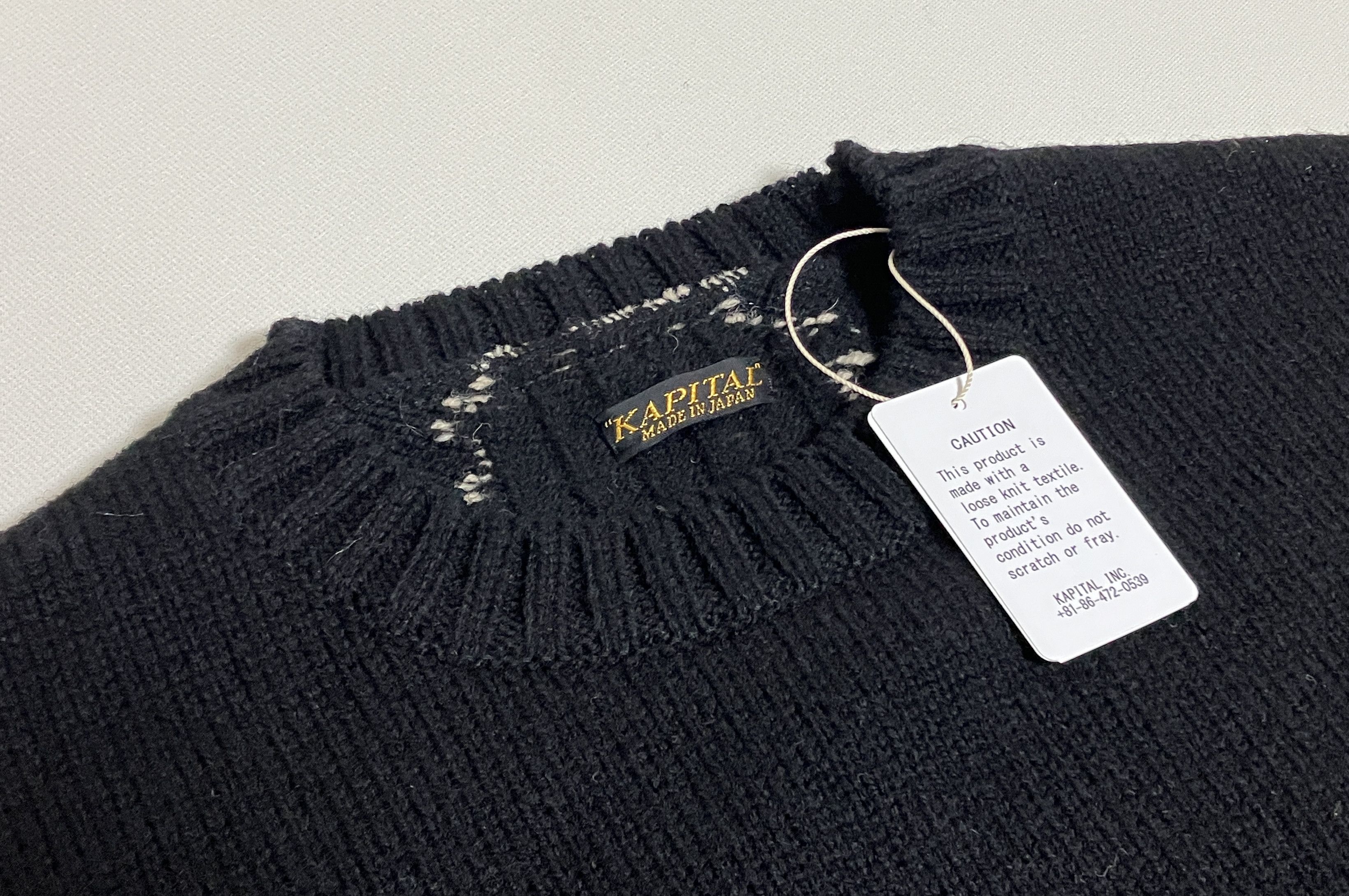 Kapital KAPITAL 5G wool bone crew sweater Skeleton black new S Size US S / EU 44-46 / 1 - 4 Thumbnail