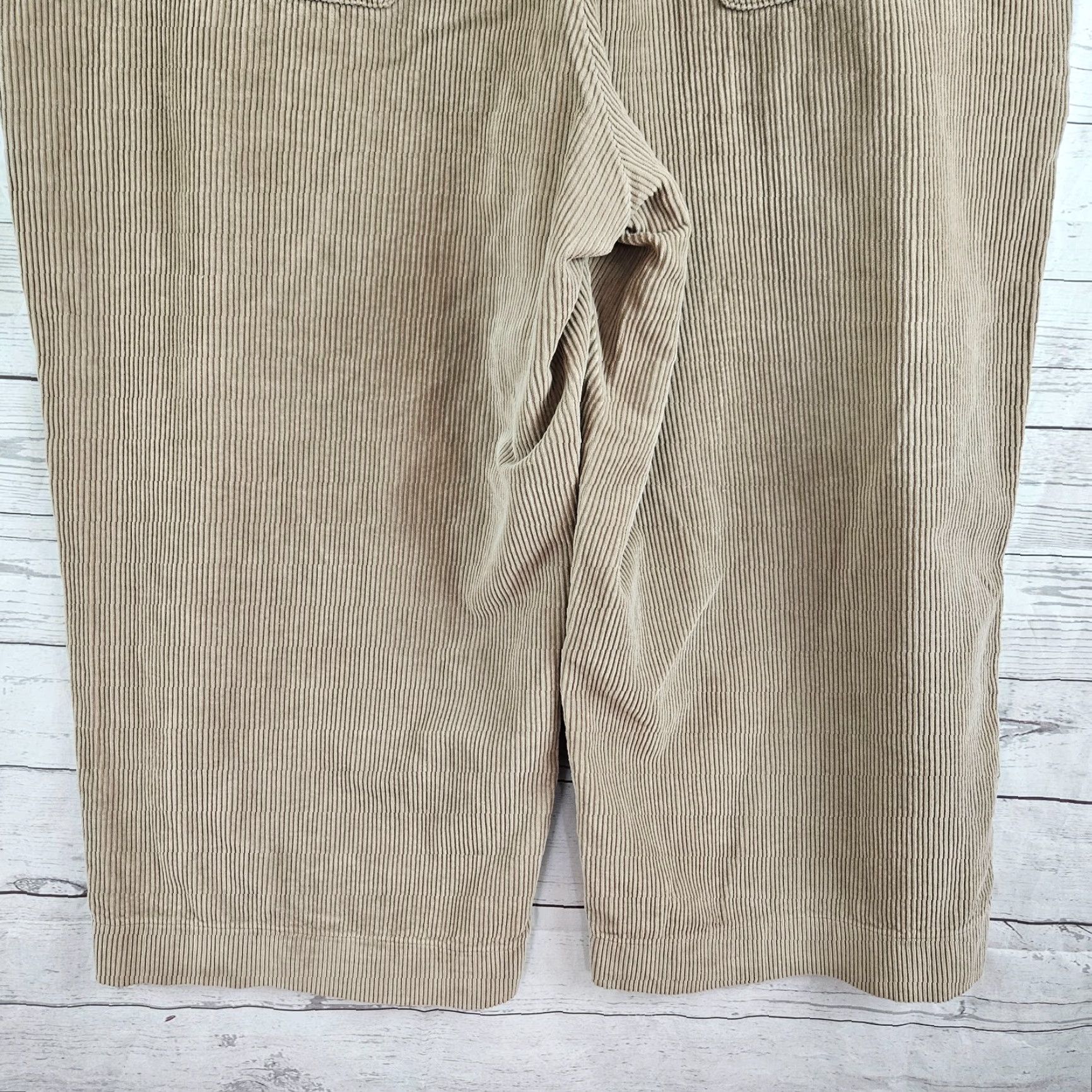 Vintage Poetry Womens Wide Leg Corduroy Pants Cropped Sz 18 Tan Cotton High Rise Size 40" / US 18 - 5 Thumbnail