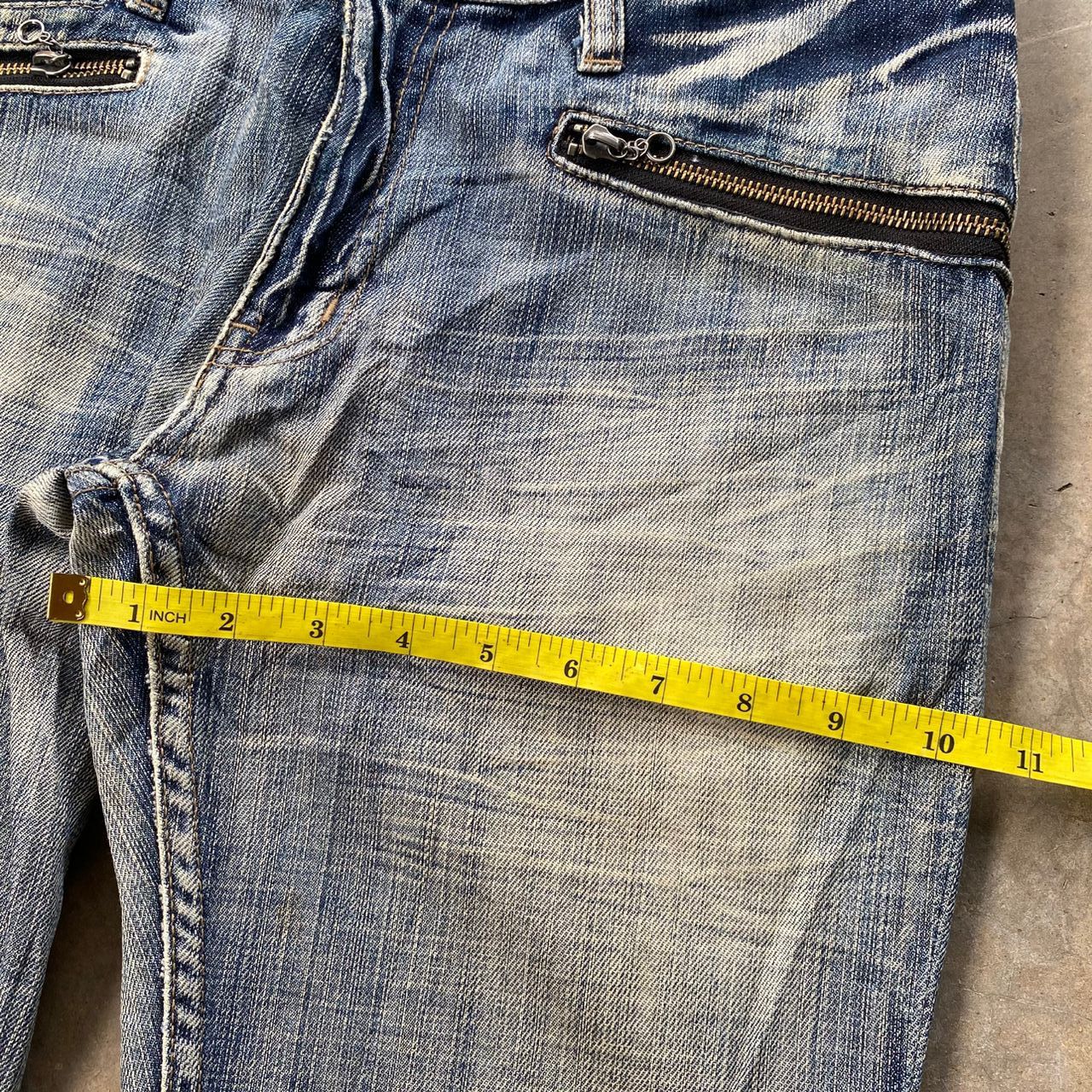 If Six Was Nine 💥Flare💥Vintage Edge Rupert Distressed Denim Size US 32 / EU 48 - 4 Thumbnail