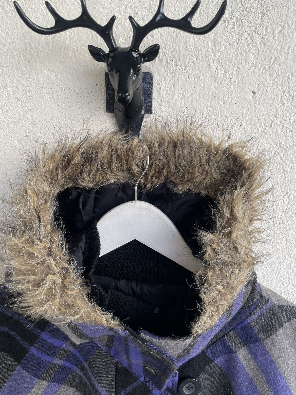 Maison Margiela 00s Archive Japan Plaid Faux fur Jacket Y2K LGB Ifsix Alpha Size US XXL / EU 58 / 5 - 5 Thumbnail