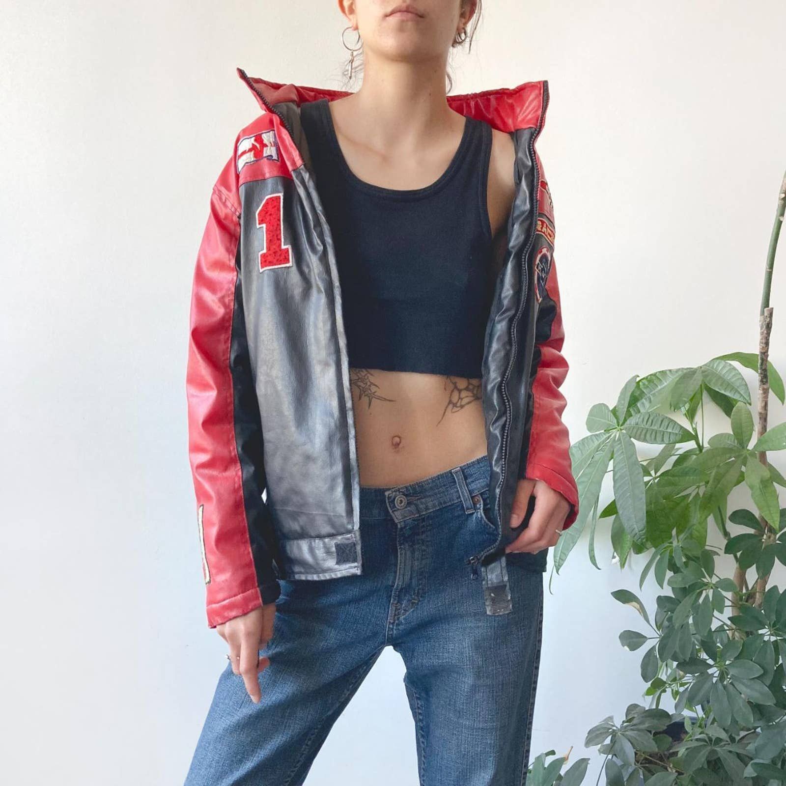 Racing × Vintage Vintage Y2K PVC Faux Leather Motorcycle