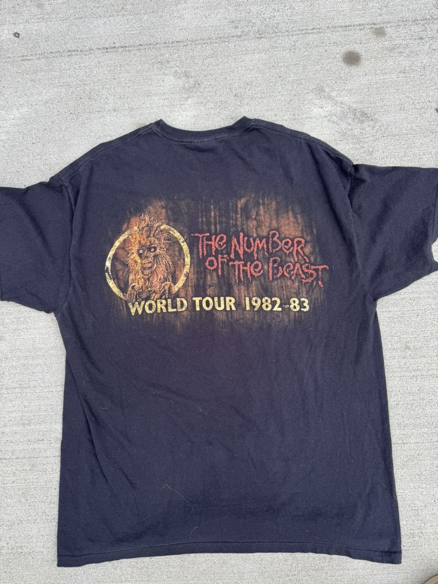 Vintage Iron Maiden The Number Of The Beast Tour 1982-83 Tee 2008 Size US XL / EU 56 / 4 - 8 Thumbnail
