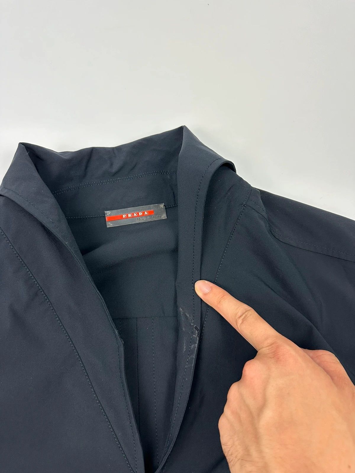 Prada Prada Sport SS2000 V Neck Light Nylon Navy Blue Top Shirt Size M / US 6-8 / IT 42-44 - 5 Thumbnail
