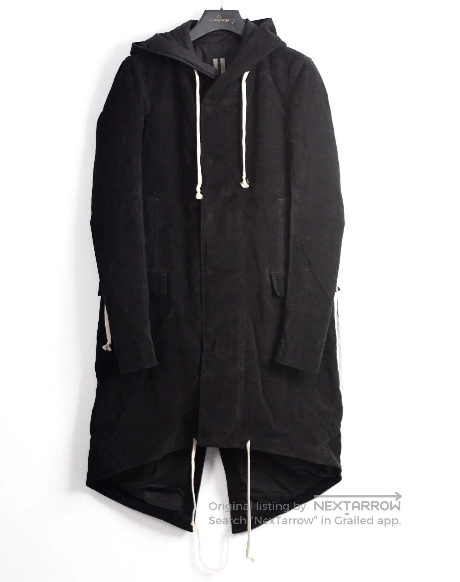 Rick Owens black long hooded winter coat for women. Size S / US 4 / IT 40 - 1 Thumbnail