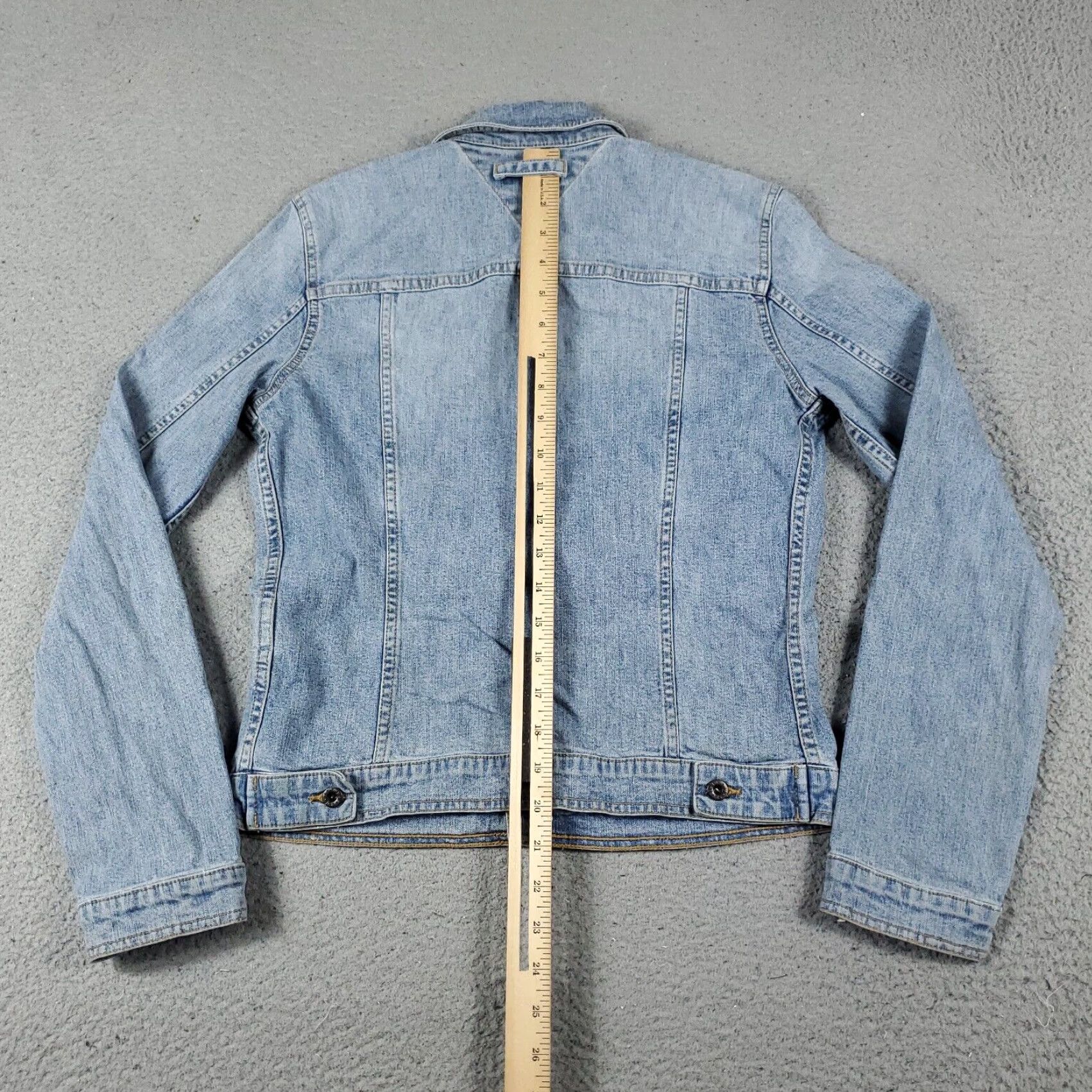 Tommy Hilfiger VINTAGE Tommy Hilfiger Denim Jacket Womens Medium Blue Mid-Length Regular Fit Size 32" / US 10 / IT 46 - 6 Thumbnail