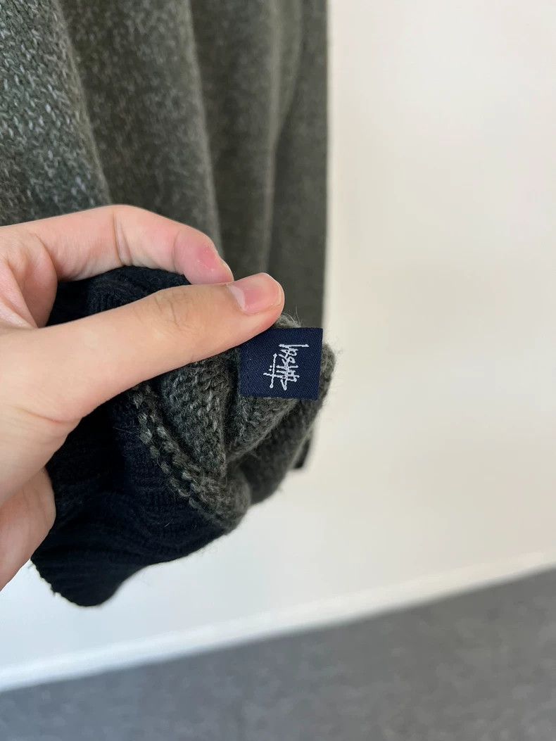 Stussy stussy Mottled green patchwork wool-blend embroidered sweat Size US M / EU 48-50 / 2 - 7 Thumbnail