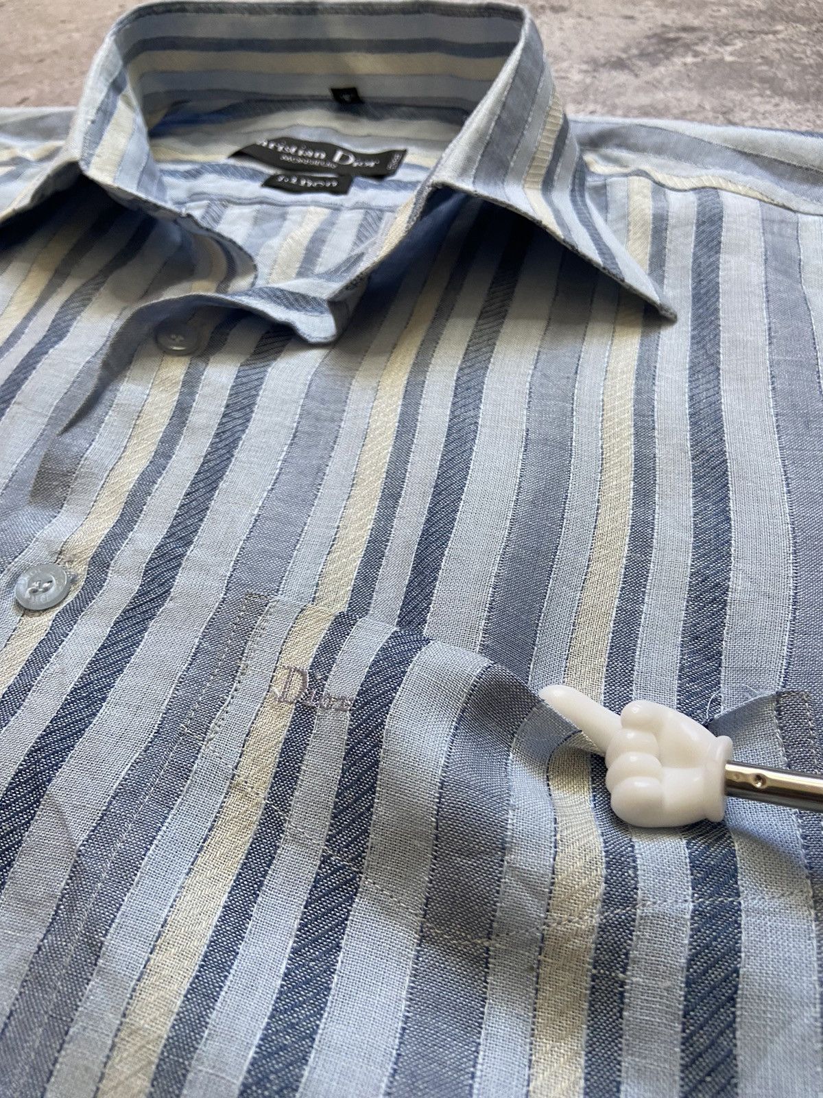 Christian Dior Monsieur Christian Dior Linen Shirt Vintage Size US L / EU 52-54 / 3 - 2 Thumbnail