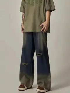Japanese Brand VIBE High street distressed wide leg jeans Size US 32 / EU 48 - 7 Thumbnail