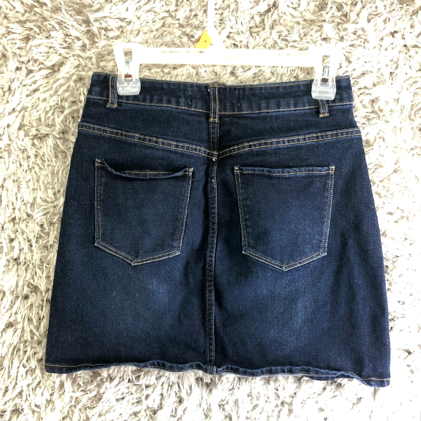Vintage Harper Womens Size Small 27" Mini Midi Blue Jean Skirt Dark Wash Womens Skirt Denim Cotton Regular Rise Midi Length Dark Wash Jeans Skirt Vintage No Size 28" / US 6 / IT 42 - 4 Thumbnail