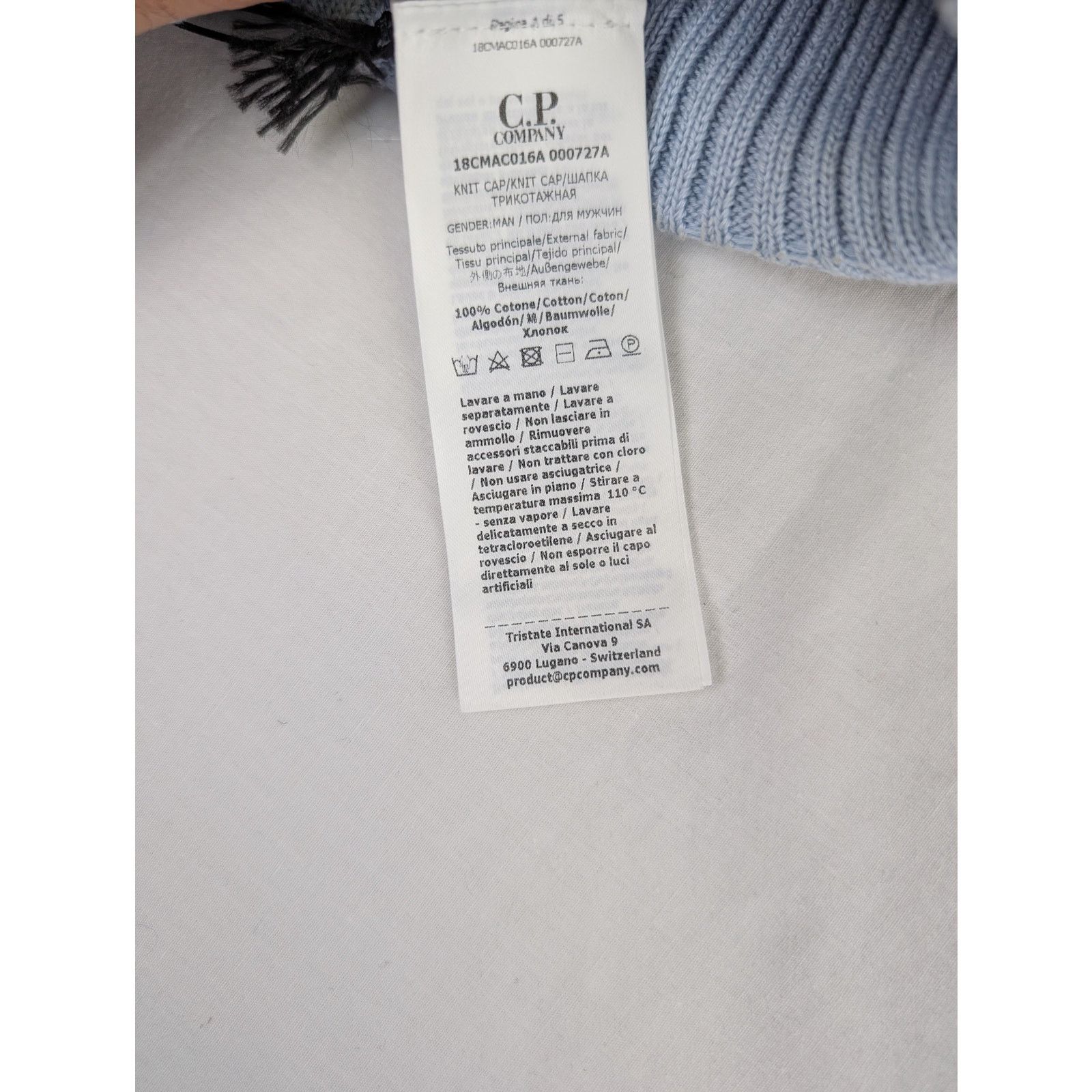 C.P. Company o1rshd1 Q:2 / Size: OS / Goggles Beanie Cap / Hat Light Blue Size ONE SIZE - 11 Thumbnail