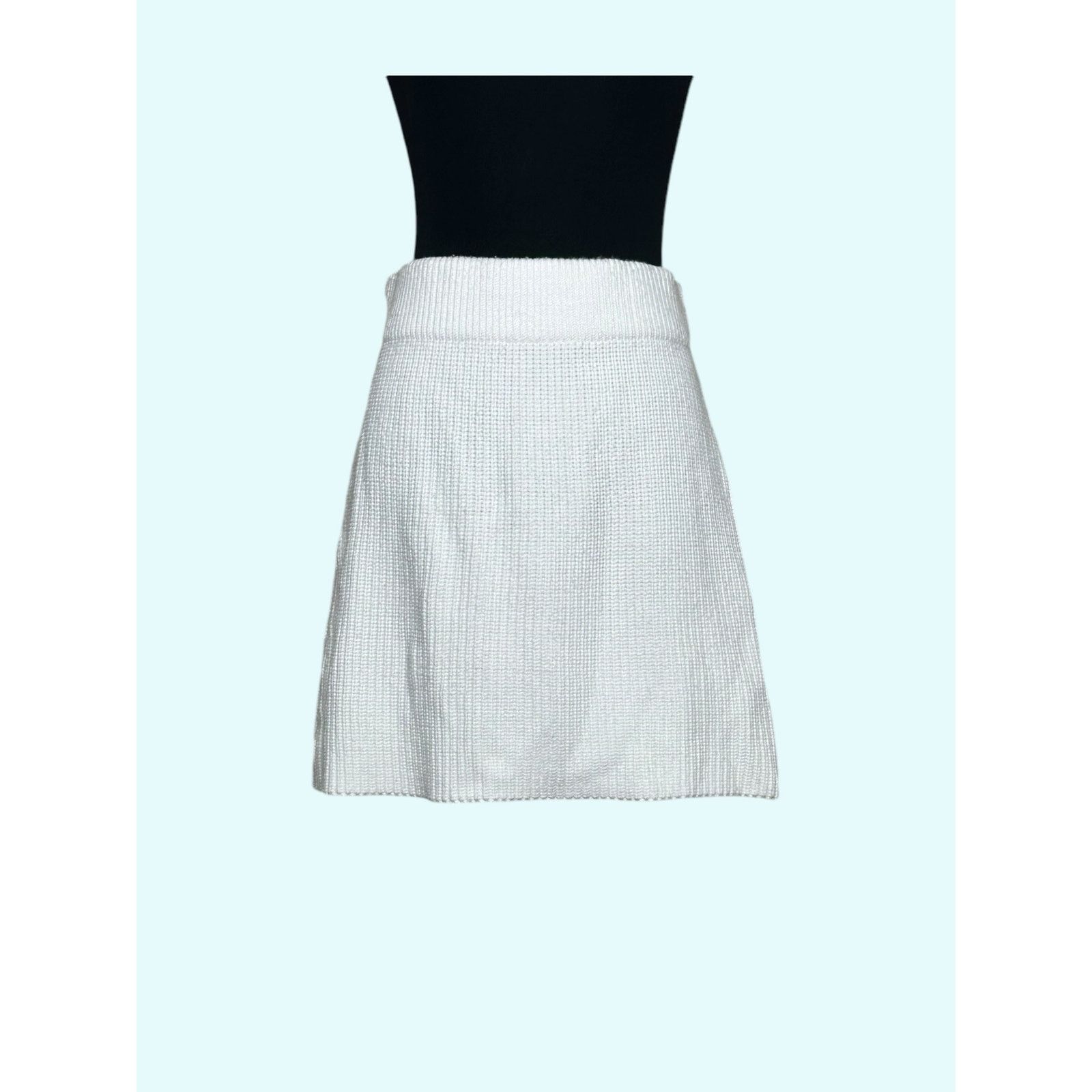Zara Zara off white knit pull on mini skirt size Small Size 29" - 10 Thumbnail