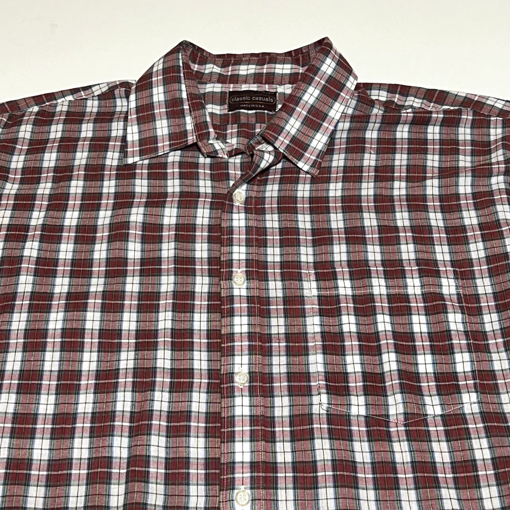 Vintage VINTAGE Front Button-Up Shirt Red Plaid Long Sleeve Mens XL USA Made Front Size US XL / EU 56 / 4 - 2 Thumbnail