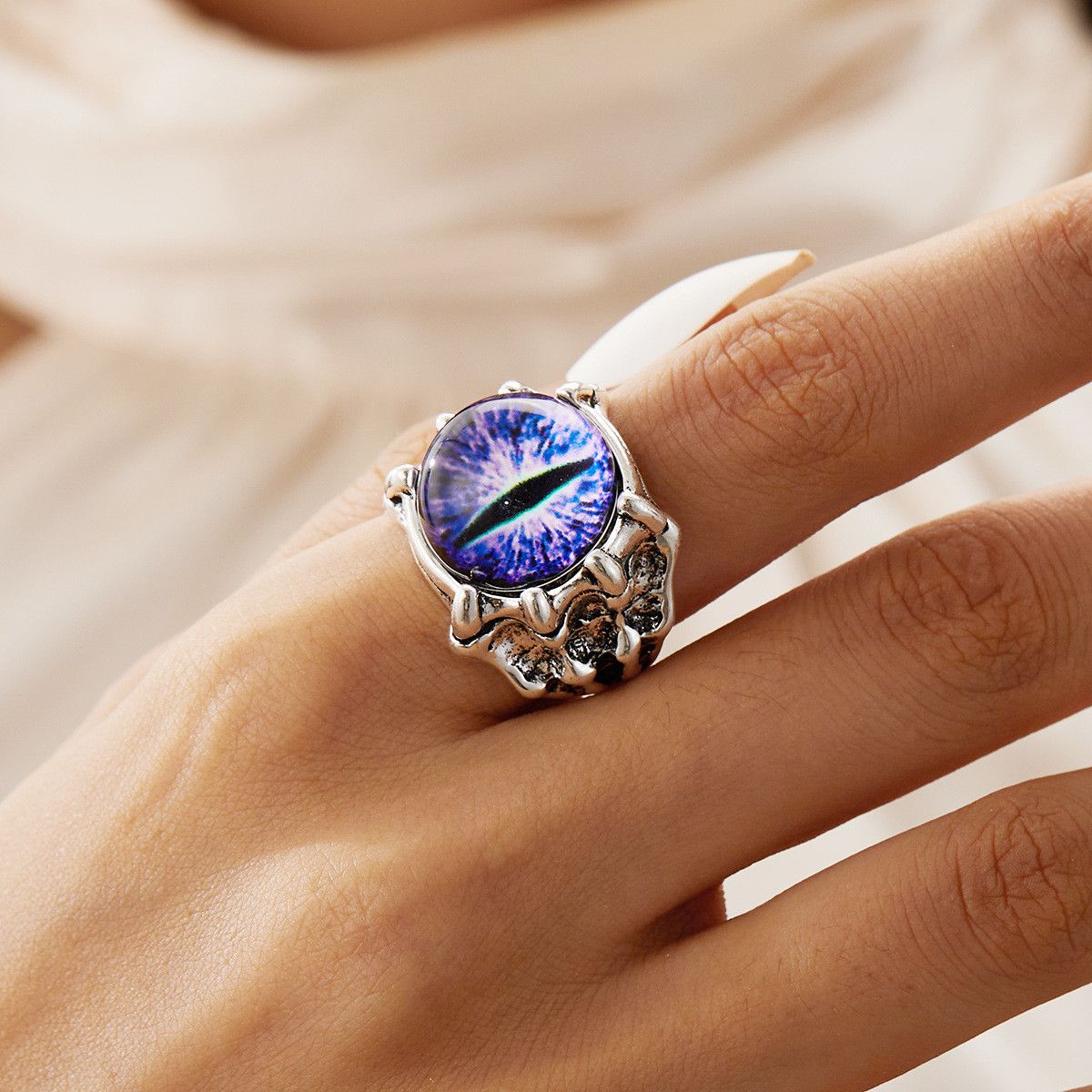 Jewelry Skeleton Devil's Eye Jewelry Rings Chrome Ring (Size 7-13) Size ONE SIZE - 2 Thumbnail