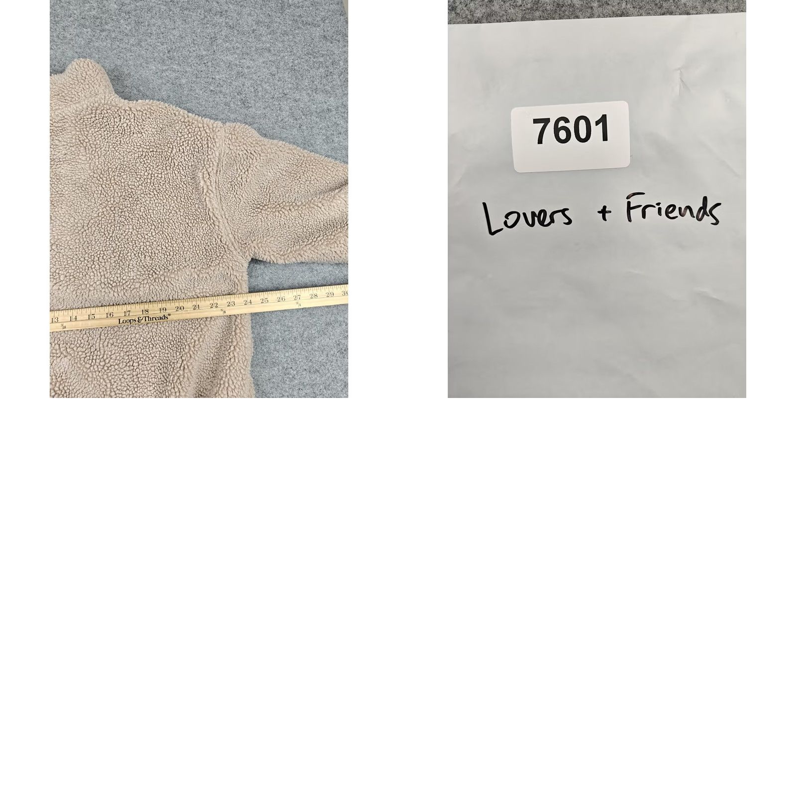 Vintage Lovers + Friends Jacket Womens XS Beige Sherpa Fleece Full Zip Pockets Lined Size XS / US 0-2 / IT 36-38 - 8 Thumbnail