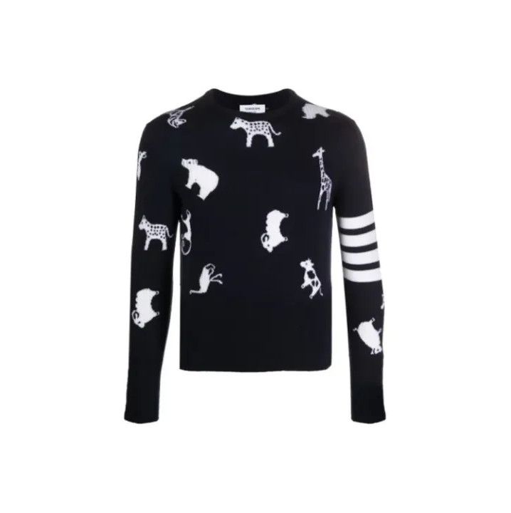 Thom Browne Thom Browne Navy Blue Animal Motif Sweater Size US M / EU 48-50 / 2 - 1 Thumbnail