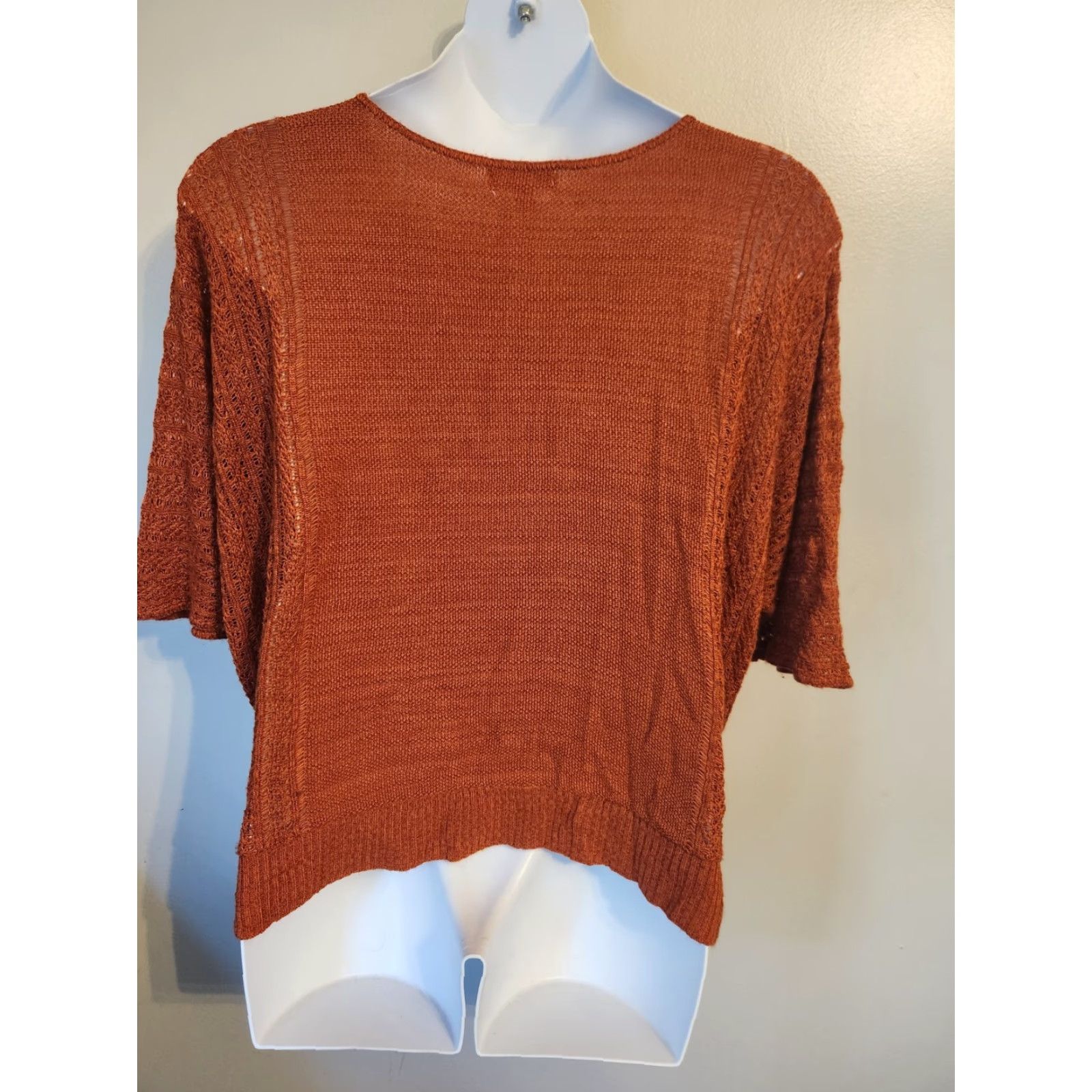 Vintage Dressbarn Sweater Shirt Women 2X Orange Lightweight Knit Dolman Sleeve Round Neck Casual Party/Cocktail Travel Basic 2X Womens Size XXL / US 16-18 / IT 52-54 - 5 Thumbnail