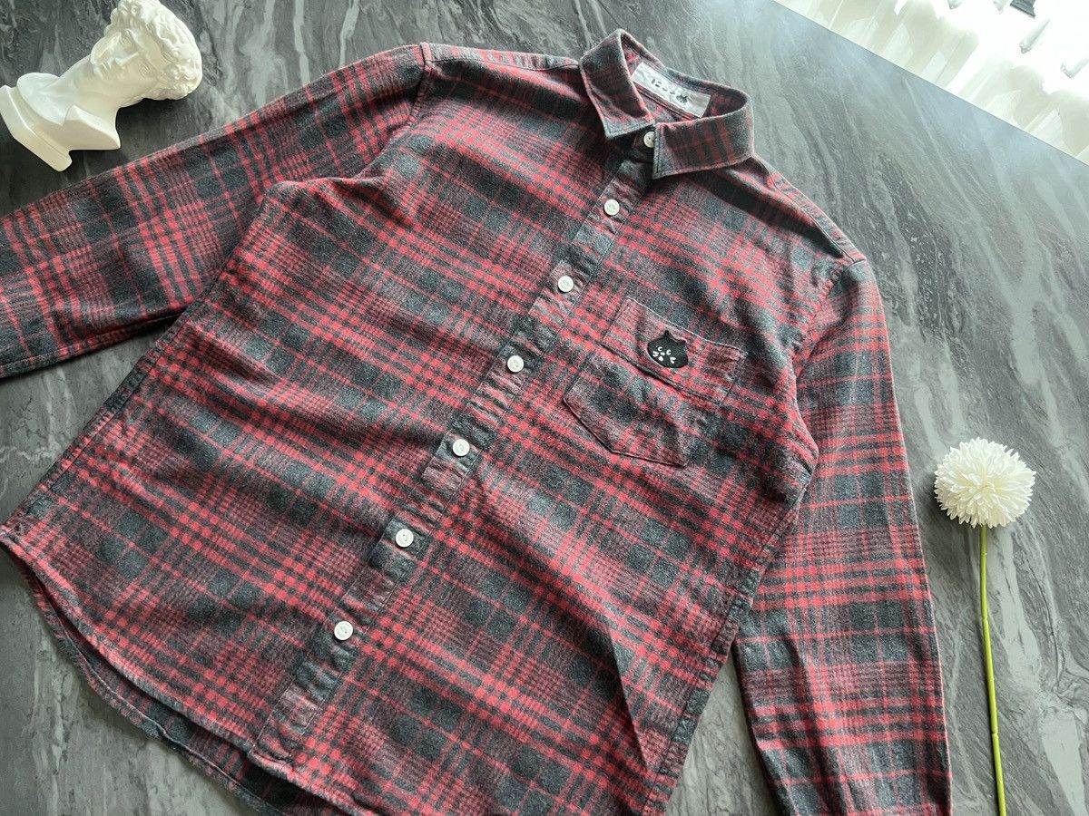 Ne-Net Ne-net : Plaid Tartan Red Black Pattern Cat Nya Size US M / EU 48-50 / 2 - 1 Thumbnail
