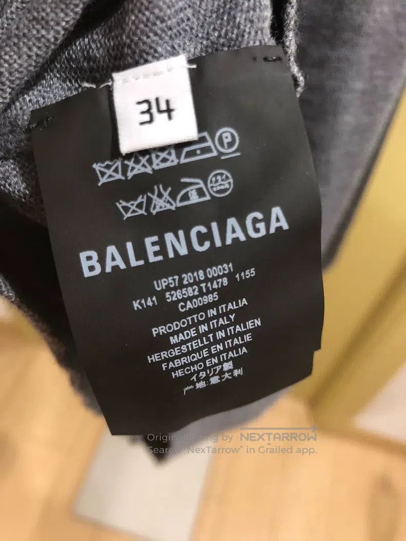 Balenciaga Balenciaga Gray Wool Sweater Size XXS / US 00 / IT 34 - 4 Thumbnail