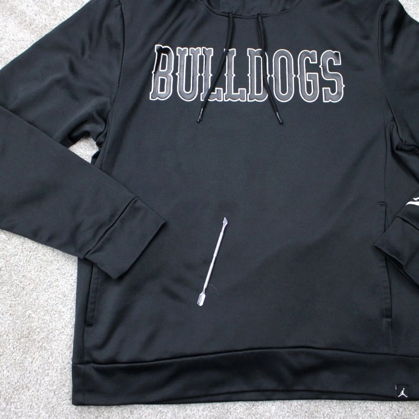 Jordan Brand Jordan Hoodie Mens Medium Black Bulldogs Logo 100% Polyester Hooded Sweatshirt Size US M / EU 48-50 / 2 - 7 Thumbnail