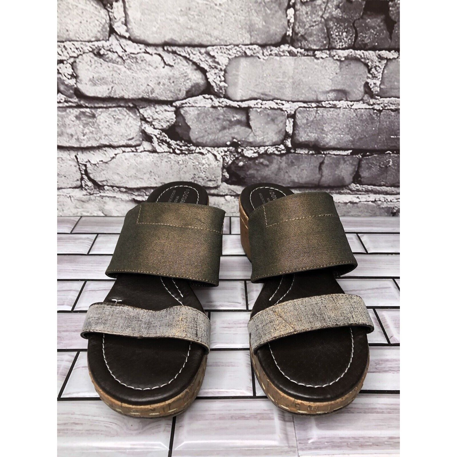 Donald Pliner Donald Pliner Shera Copper Metallic Straps Cork Wedge Sandal Size US 7.5 / IT 37.5 - 2 Thumbnail