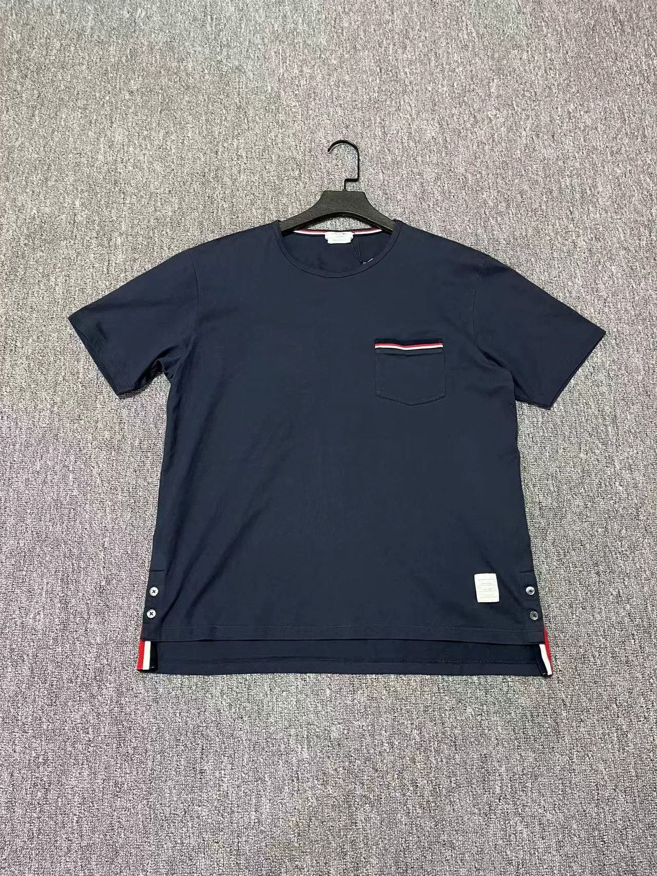 Thom Browne Thom Browne Navy Crew Neck T-Shirt Size US L / EU 52-54 / 3 - 1 Thumbnail