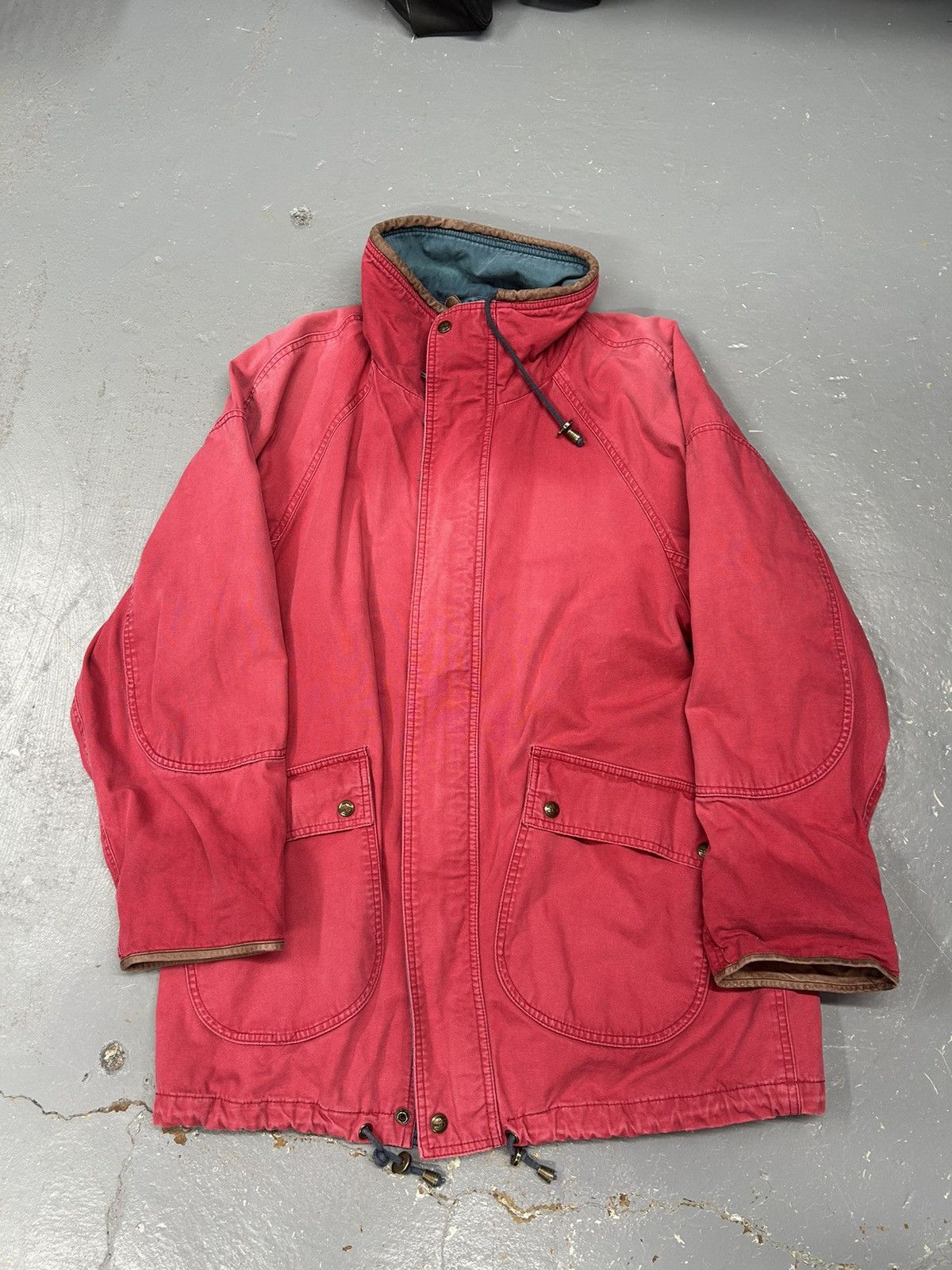 Timberland × Vintage Crazy Vintage 90s Timberland Salmon Chore Coat Carhartt Styl Size US S / EU 44-46 / 1 - 1 Thumbnail
