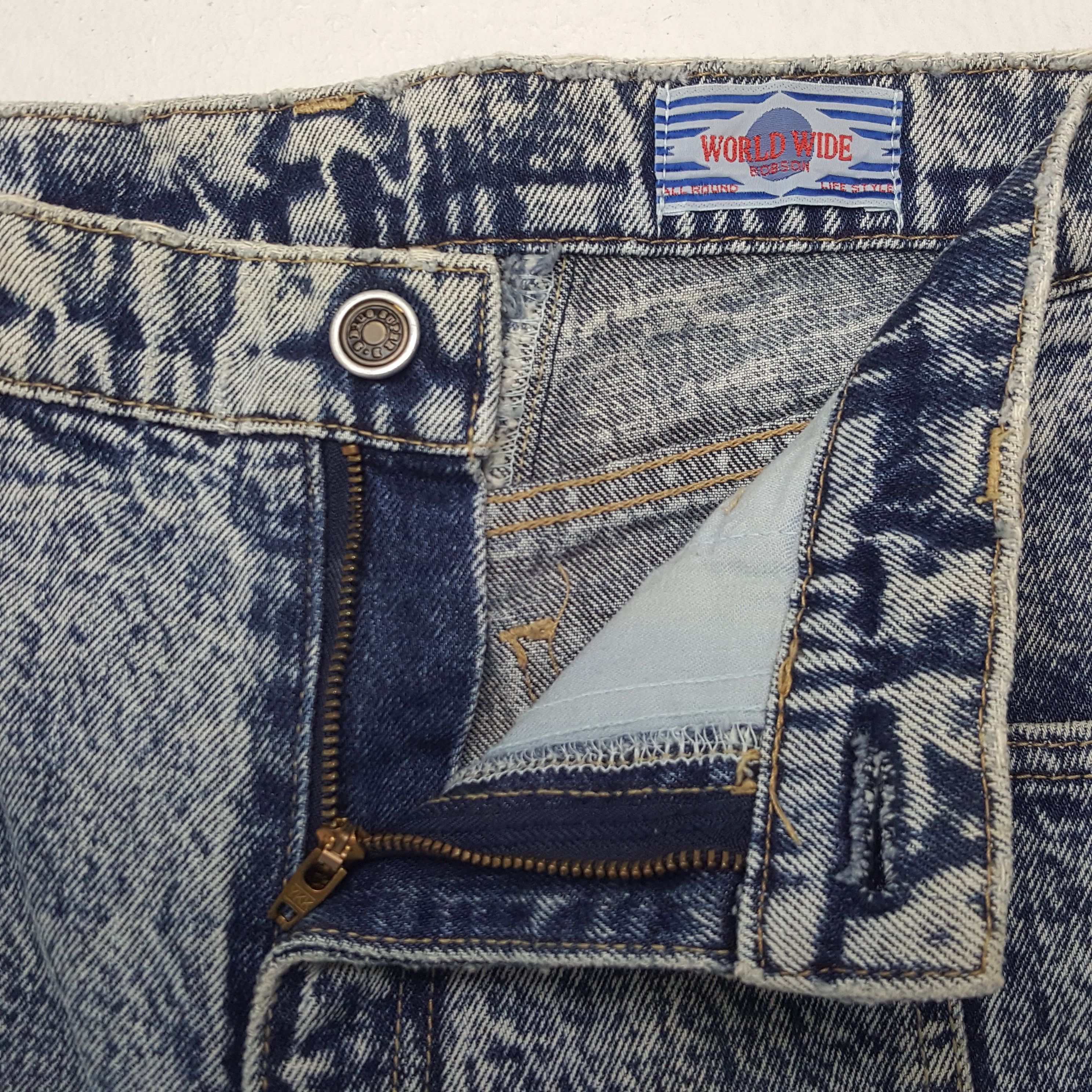 Japanese Brand × Vintage Vintage World Wide Acid Wash Denim Jeans Size 30" / US 8 / IT 44 - 12 Thumbnail