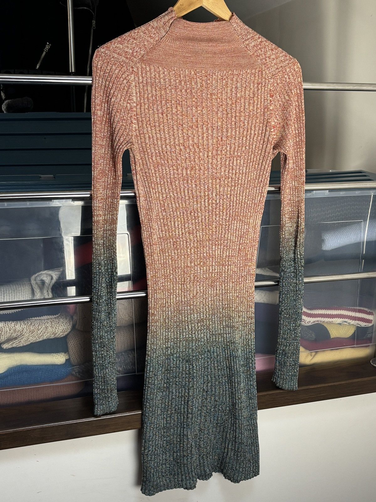 Acne Studios Acne Studios Reina Mouline Ombre Knit Pleated Vintage Dress Size M / US 6-8 / IT 42-44 - 7 Thumbnail