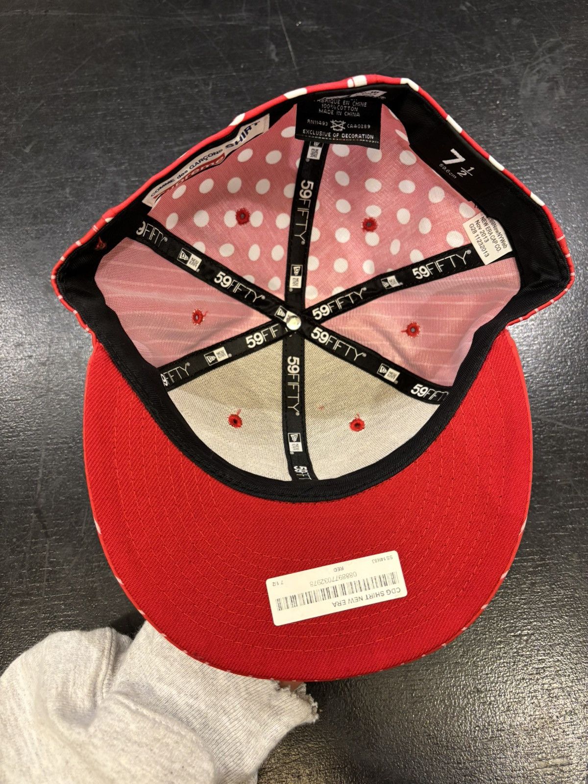 Comme des Garcons SHIRT × Supreme Supreme X CDG X New Era Pinstripe Dot Hate - Red Size ONE SIZE - 5 Thumbnail