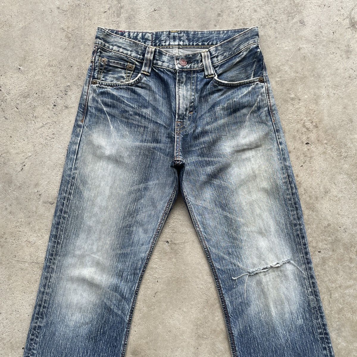 Edwin Vintage Edwin 503 Distressed FLARE Faded Jeans Pants Denim Size US 30 / EU 46 - 3 Thumbnail