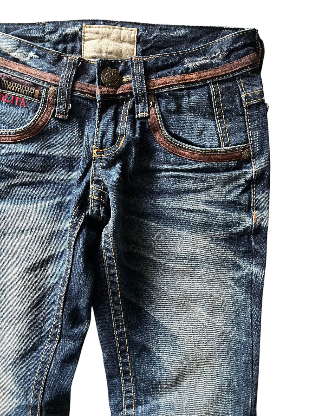 If Six Was Nine Lolita Whisker Wash Flared Jeans Size US 29 - 5 Thumbnail