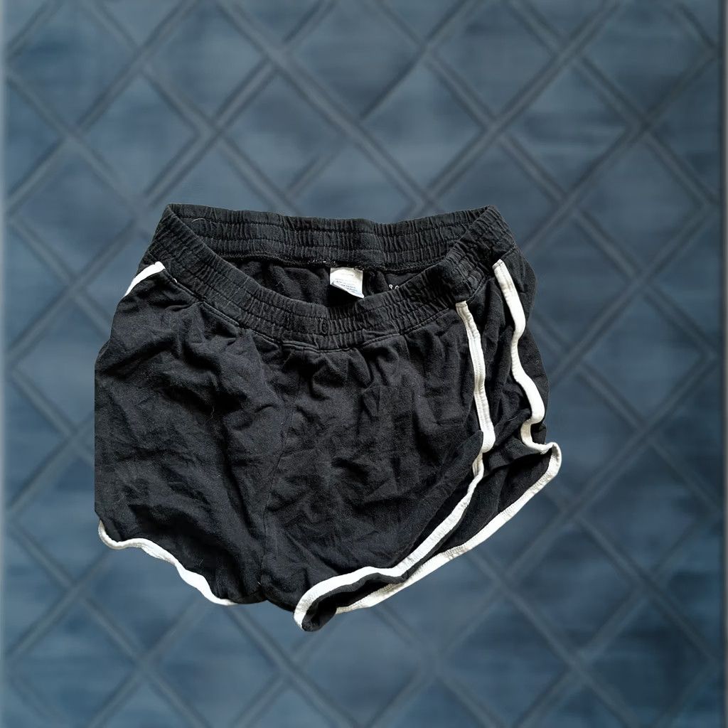 Aeropostale AEROPOSTALE RETRO TOMBOY SHORT Black WHITE TRIM COTTON DRAWSTRING SIZE XS Size 26" / US 2 / IT 38 - 1 Thumbnail