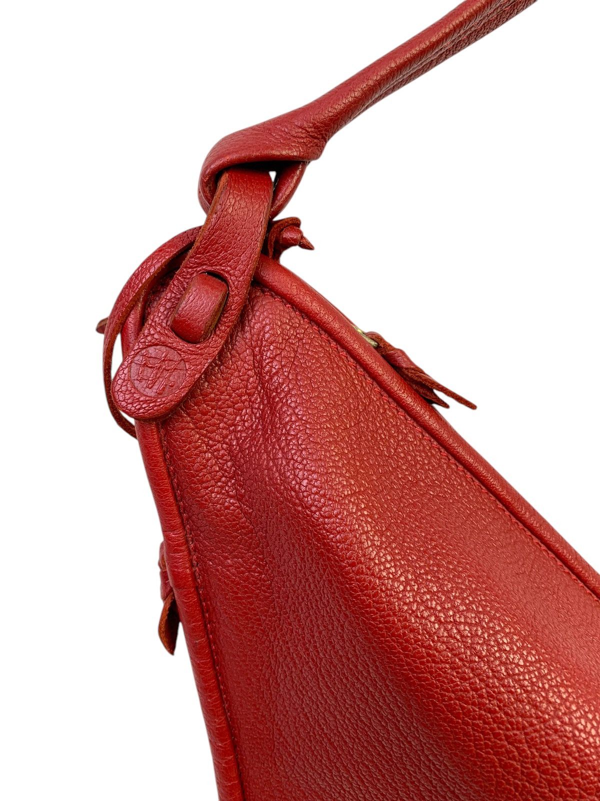 Japanese Brand Maat France Asymetrical Red Leather Shoulder Bag Size ONE SIZE - 6 Thumbnail