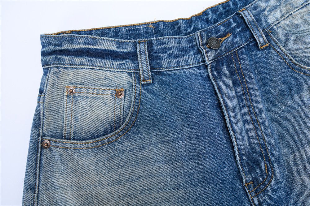 Jean Men's loose basic punk vintage washed jeans Size US 33 - 3 Thumbnail