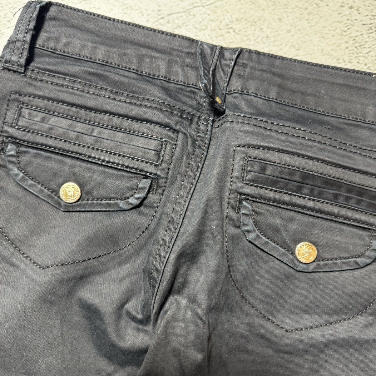 Roberto Cavalli vintage y2k roberto cavalli flared jeans washed black Size 31" - 15 Thumbnail